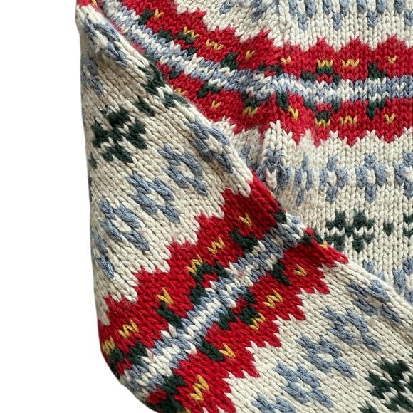 VTG! 90s American Eagle Women’s Holiday Print Angora Blend Sweater L Knit Casual - Picture 5 of 8